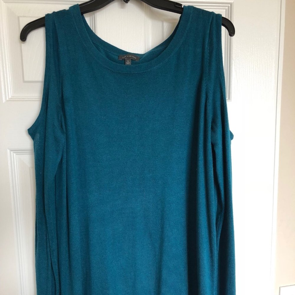 Size XL The Limited Cold Shoulder Teal Sweater